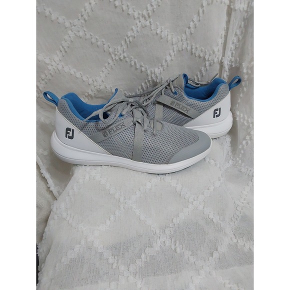 FootJoy Shoes - FootJoy Flex Womens Golf Shoes Grey Blue Mesh Spikeless Sneakers 95727 Size 10 M